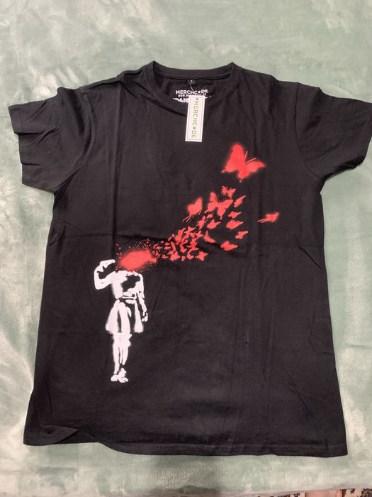 Черна тениска с щамп