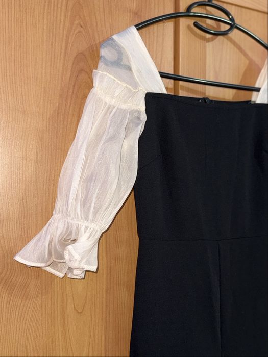 Черен гащеризон с тюлени ръкави, елегантен, за дете