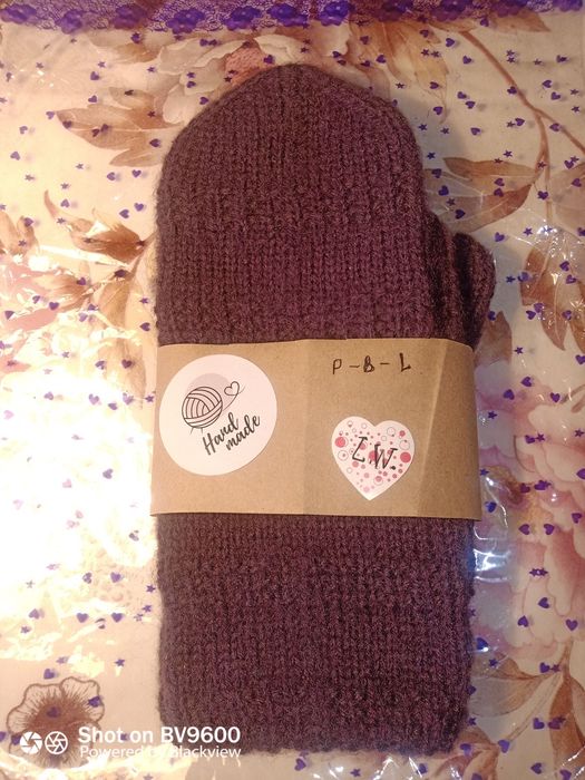 Варежки из мохера ручной работы