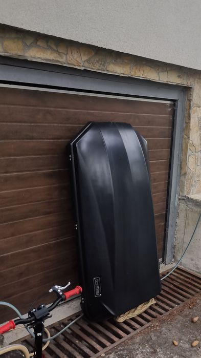 Автобокс, куфар/багажник за кола, 450лт, матово-черен карбон