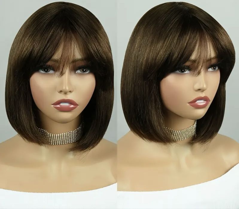 Перука 100% Естествена права Коса , 180% плътност , дължина - 25,4см