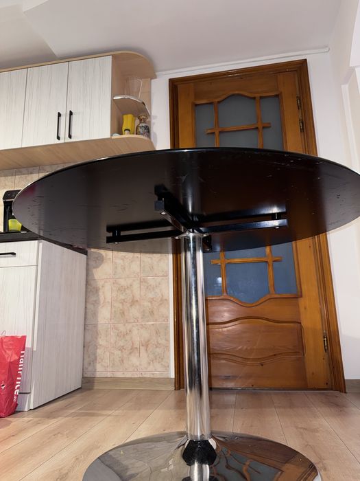Masa rotunda sticla securizata 110 cm
