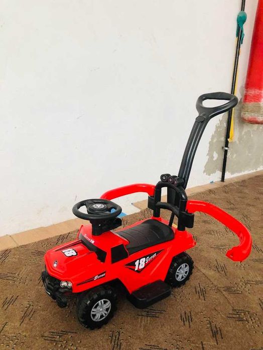 Masinuta copii si bebe, 3in1, cu melodii, maner de impins pentru parinti, bara de protectie, design modern