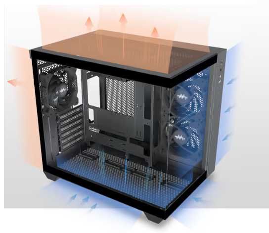 Carcasa PC MUSETEX ATX cu 3 Ventilatoare Fără-LED Sticlă Temperată Y6