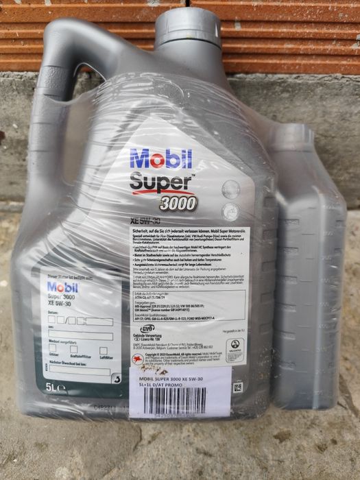 Моторно масло Mobil super 3000 XE 5w30 5 литра +1 литър подарък
