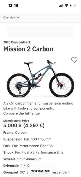 DiamondBack 2 c Carbon Full Carbon Mountain Bike