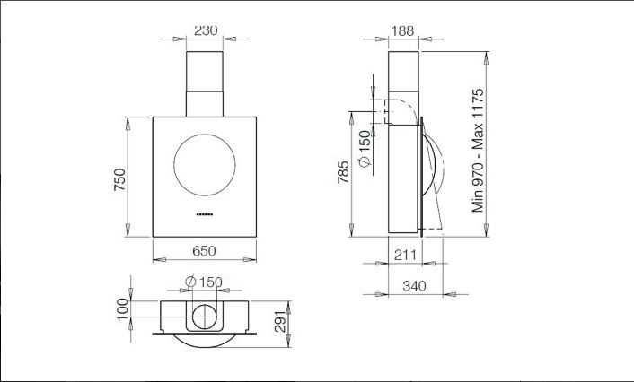 Каминная вытяжка Sphera-65f