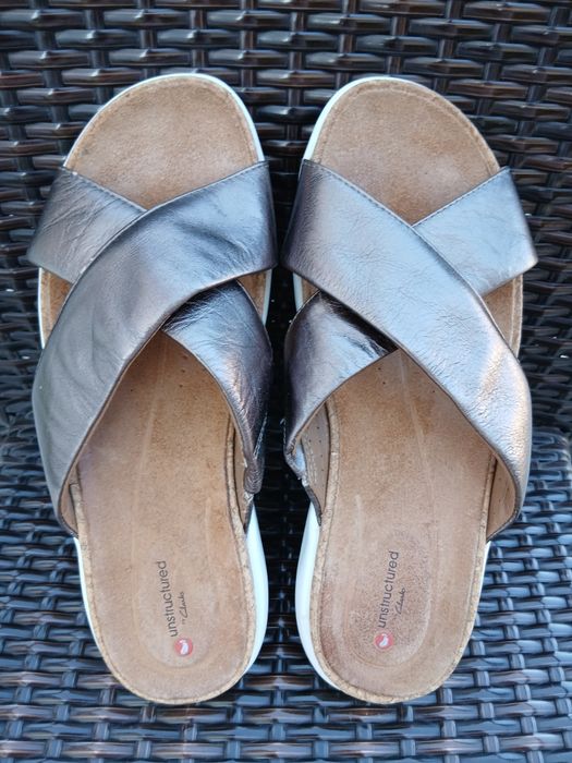 Дамски кожени чехли Clarks Un Structured (Un Bali Go) – Естествена кожа, Размер 39