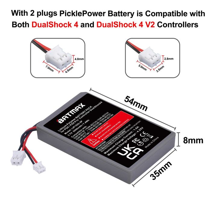 Acumulator Batmax 2000mAh controller Sony Playstation 4 Slim PS4 pro