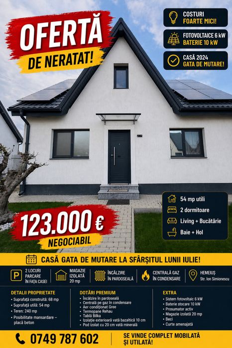 Casa NOUA 2024 Bacau Hemeius - complet mobilat