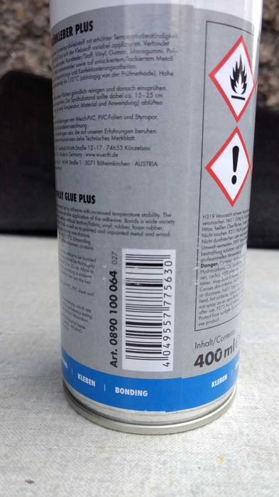 Високоякостно контактно лепило за тапицерия текстил и кожа Würth