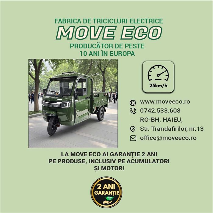 Triciclu electric cu cabina KH01 / 25 km/h