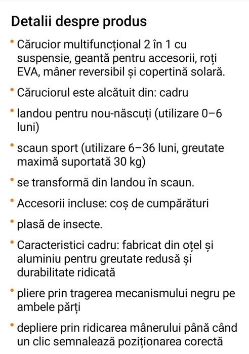 Carucior copii 2 in 1 SPLENDOR   NUO