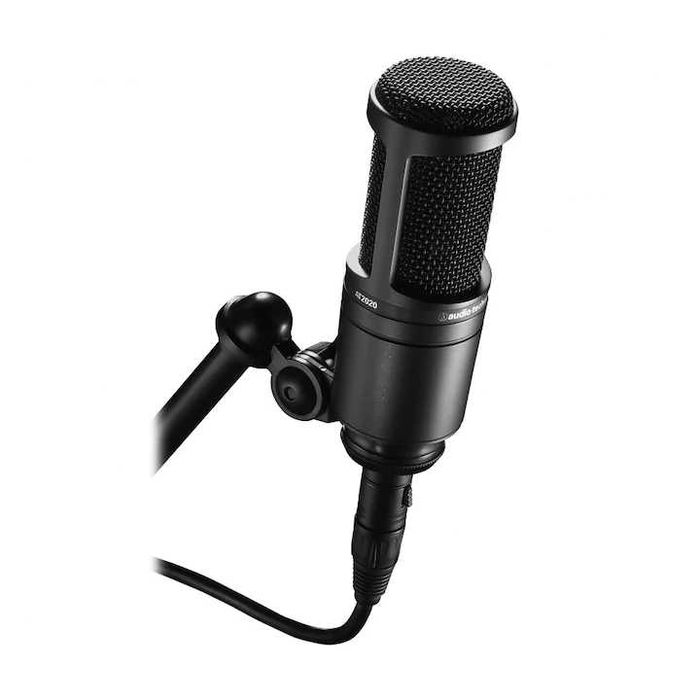 Microfon studio AT2020  pe XLR + brat microfon + cablu