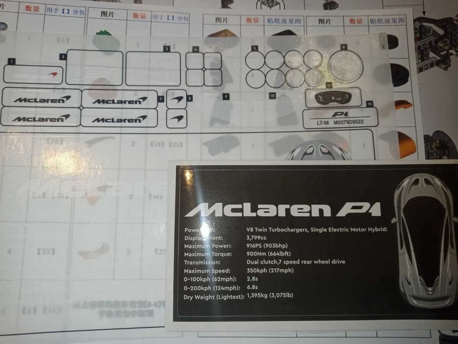 NOU TIP lego masina McLaren P1 42172 3893pcs