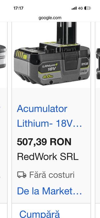 Ryobi 4 Ah acumulator