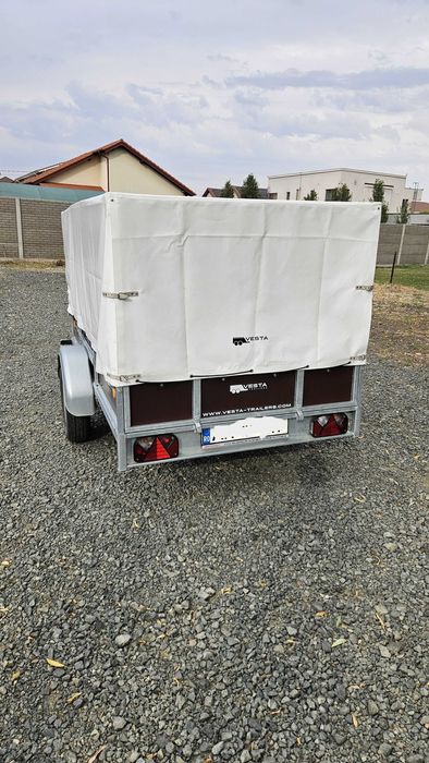 De Închiriat Remorcă 750 kg cu Prelată (Basculabilă) / Servicii Transport Dumbrăvița - Timișoara
