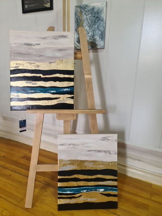 Картина в наличии.  Диптих  "полосы"