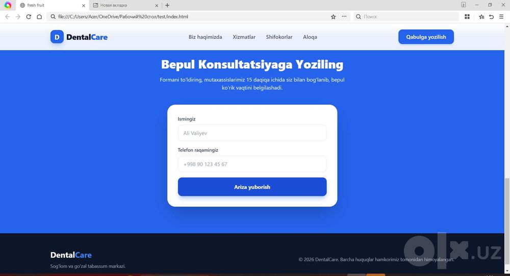 tayyor web sayt sotiladi