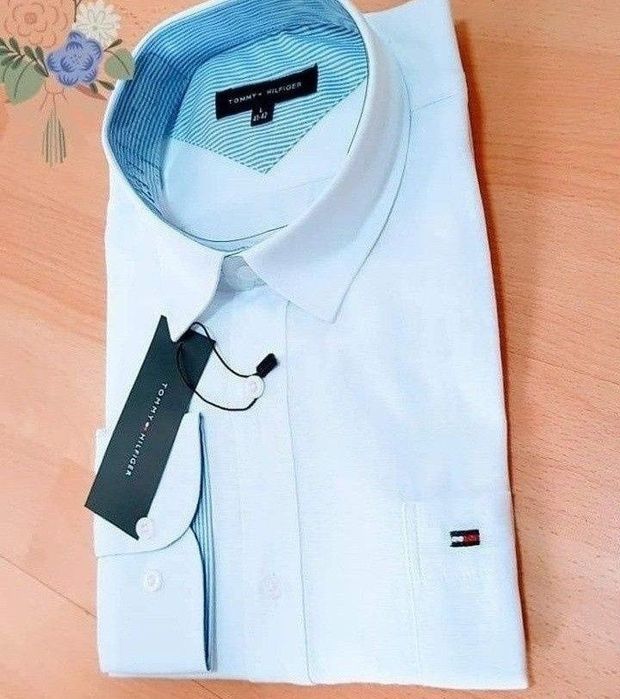 Cămașă barbati alb imaculat, model slim fit, logo brodat