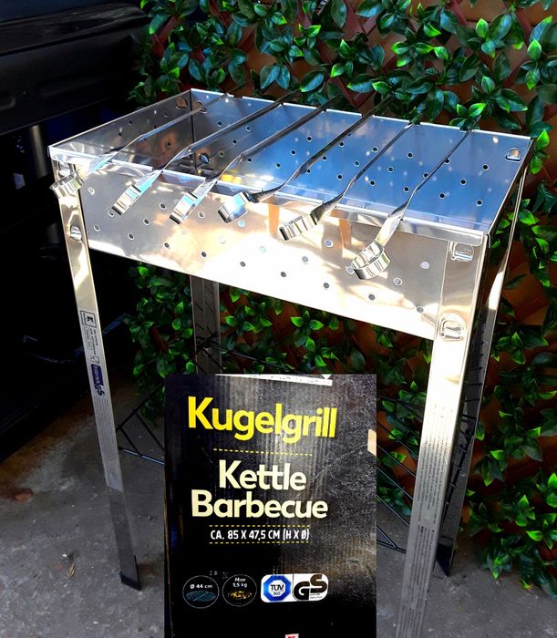 Gratar din INOX cu 6 tepuse pentru frigarui NOU - 190 Lei