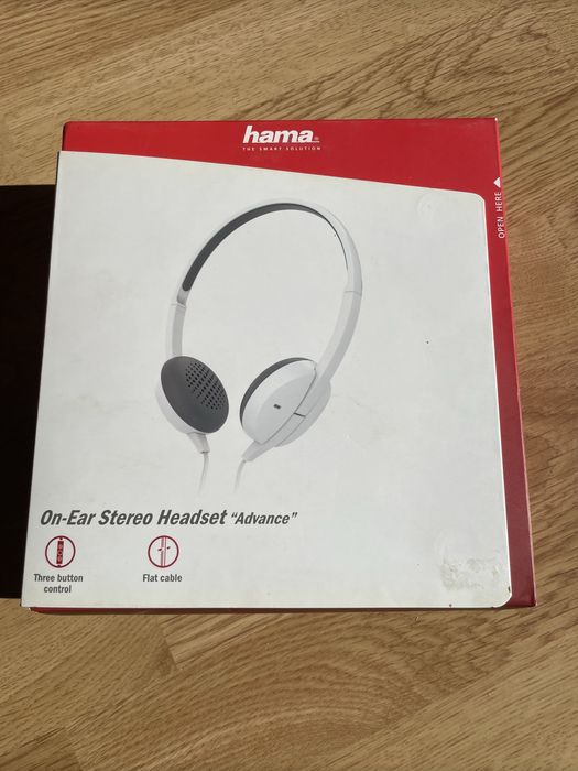 Casti HAMA Advance Cu Fir, On-Ear, Microfon, Alb