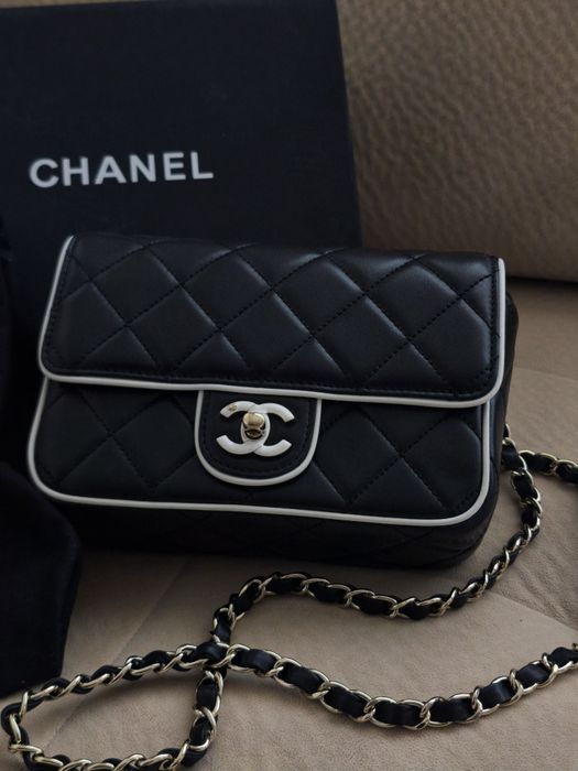 Оригинална Chanel Чанта от Естествена Агнешка Кожа Верифицирана с Чип