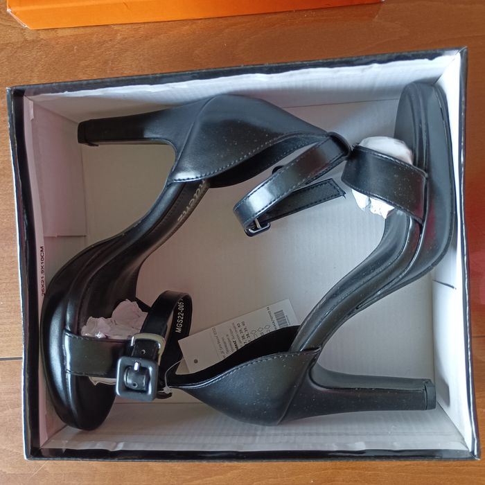 Дамски черни сандали на ток, булчински, бели обувки на ток, естест