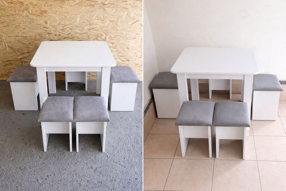 Стол для дома и пуфик