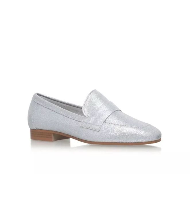 Kurt Geiger mocasini argintii piele întoarsă