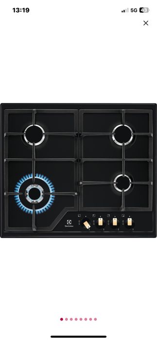 Plita incorporabila ELECTROLUX KGS6436RK, Gaz, 4 arzatoare, Wok, negru
