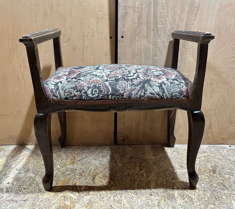 2 buc Taburet Vintage Stil Rococo; Bancuta cu sezut tapitat; Scaun