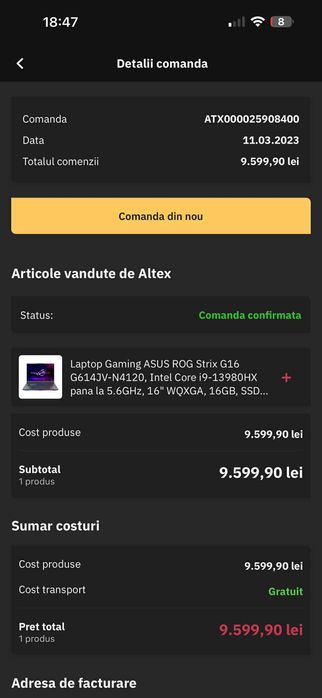 Laptop Gaming ASUS ROG Strix G16 G614JV-N4120
