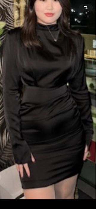 Черное платье мини