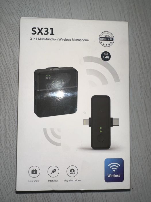 Беспроводной петличный микрофон SX31 (iPhone/Android/камера)