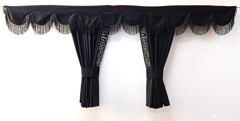 Пердета за камиони SCANIA. с кожена лента и кукички тип холандско чело