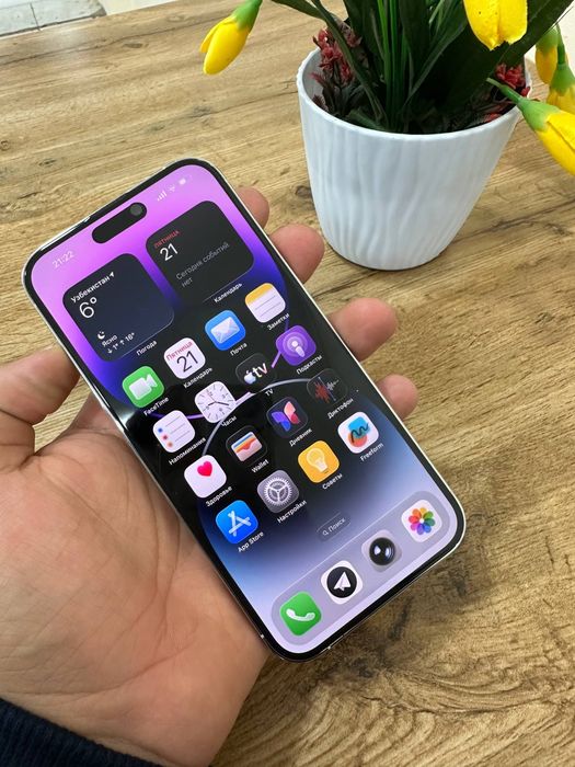 Iphone 14 pro max
128 gb 
Oq rang 
Lla region
Karobka dak bor
Qirilmag