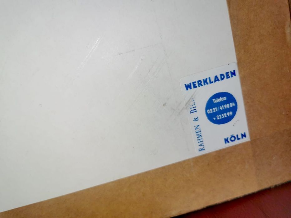Картина принт печат на коприна подписана и датирана в рамка 1990 г.
