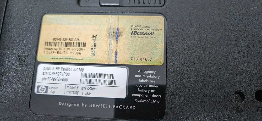 Laptop Hp Pavilion dv9700 display-17.1 inci/ Nu se mai aprinde