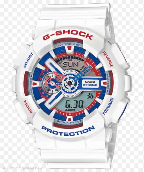 Ceas Sport Casio g shock Ga110 tr7a Tricolor White .Nou, Garantie 2 ani