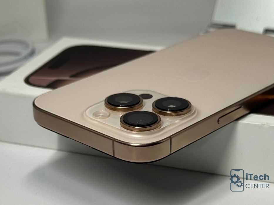 iPhone 16 Pro, 256GB, Desert Titanium, 89% батерия, КАТО НОВ, 1г. ГАРАНЦИЯ!