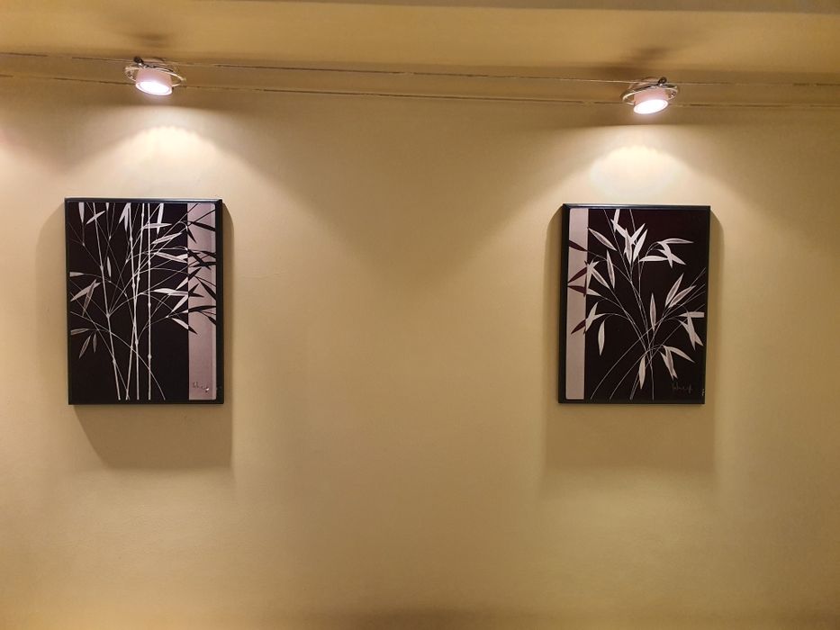 Set 2 tablouri din lemn pictat manual