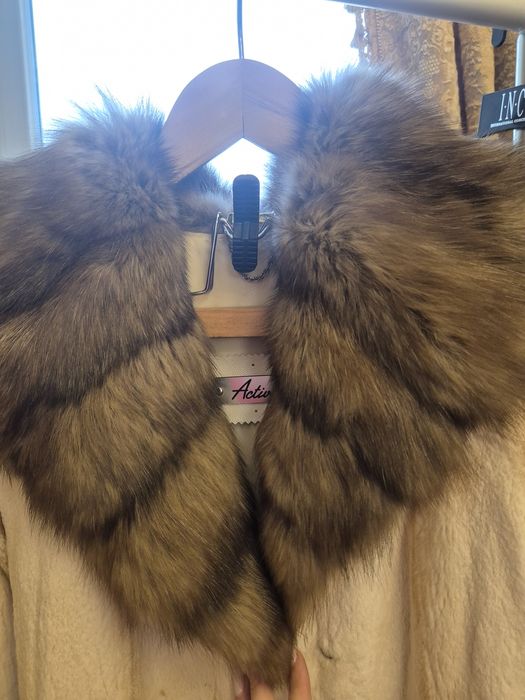 Шуба норка с соболем