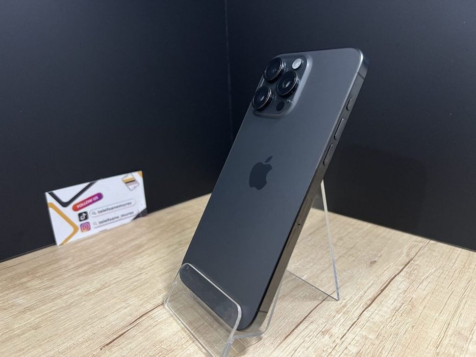iPhone 15 Pro Max 256Gb Black Titanium Second-Hand 3 ani garanție, Tel