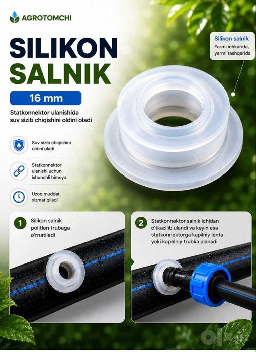 Silikon salnik tomchilatib sug`orish tizmlari