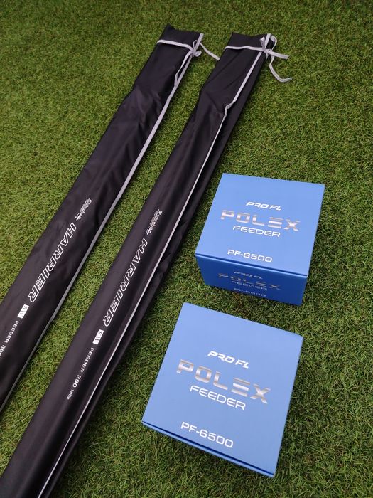 2 Lansete Feeder Robinhan HARRIER 3.90m 180gr + 2 Mulin PRO FL POLEX