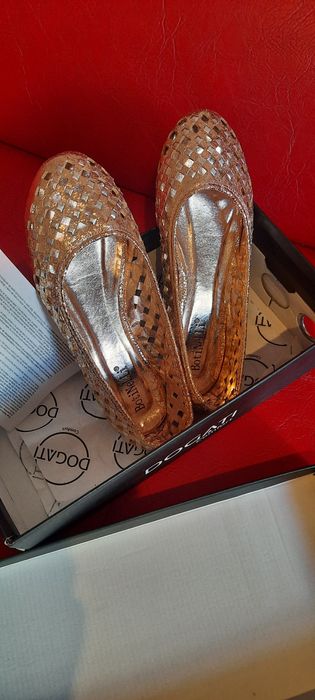 Balerini auriu cu argintiu eleganți aerisiți auriu cu argintiu nr 36