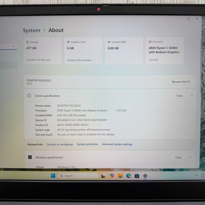 Lenovo IdeaPad Gaming 3 Ryzen 5 5600H GTX 1650 Zeus Amanet Vitan 7637