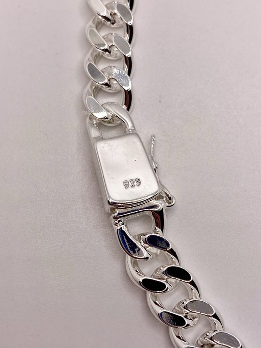 Lant Cuban din argint solid 925, Rodinat, 50cm, 72grame