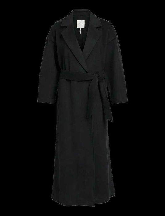 OBJECT OVERSIZE COAT , Черно дълго зимно палто,  100% вълна -  НОВО